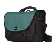 Faded Jade Green Black Laptop Case Commuter Bag
