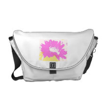 faded pink & yellow flower tea or coffee purse commuter bags