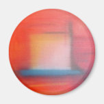 Faded Red Abstract Oil Painting Fridge Magnets
