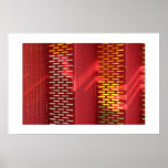 Faded Red and yellow steel staircase abstract Posters