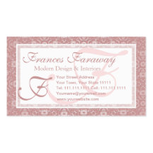 Faded Rose Elegant Vintage Damask Pattern Business Card Template