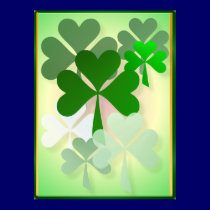 Faded Shamrocks Poster posters