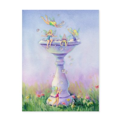 FAERIES BUBBLE BATH by SHARON SHARPE Postcard by sharonsharpe