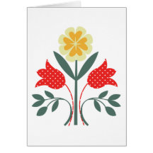 Fair isle floral pattern folk art print cards