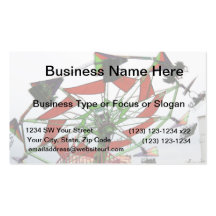 Fair Ride Flying Glider Green and Red Image Business Cards