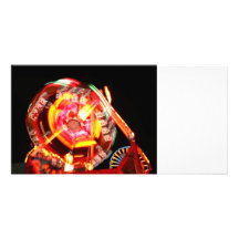 Fair Ride Spinning Colours Red and yellow Photo Card