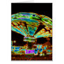 Fair ride Swings Blur Black and Neon Card