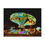 Fair ride Swings Blur Black and Neon Postcards