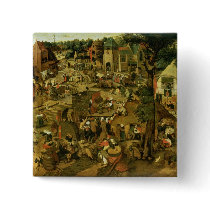 Fair with a Theatrical Performance, 1562 Pinback Buttons