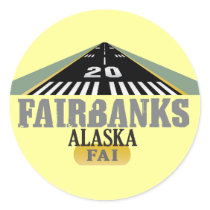 Fairbanks Alaska - Airport Runway Round Sticker