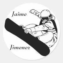 Faire du surf des neiges 3 adhésifs ronds