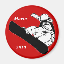 Faire du surf des neiges 3 magnets