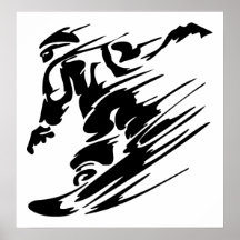 Faire du surf des neiges l'affiche extrême de spor