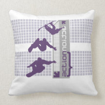 Faire du surf des neiges le coussin américain de M