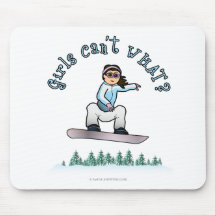 Faire du surf des neiges léger de filles tapis de souris
