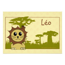 Faire-part adoption le roi de la savane - lion