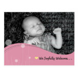 Faire-part de bébé carte postale