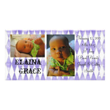 Faire-part de bébé de harlequin photocartes personnalisées
