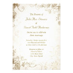 Faire-part de mariage antique élégant de cru d'or