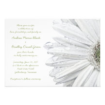 Faire-part de mariage blanc de marguerite de Gerbe