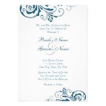Faire-part de mariage chic bleu et blanc