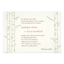Faire-part de mariage d'arbres de bouleau - coutum