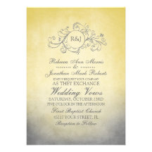 Faire-part de mariage de Bohème jaune et gris rust