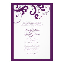Faire-part de mariage de cadre de remous de pourpr