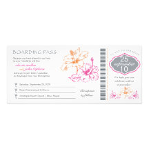 Faire-part de mariage de carte d'embarquement