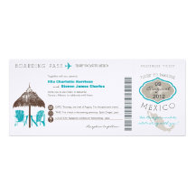 Faire-part de mariage de carte d'embarquement du M