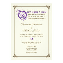 Faire-part de mariage de conte de fées de livre de