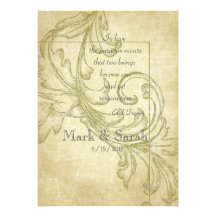Faire-part de mariage de cru de feuille d'acanthe