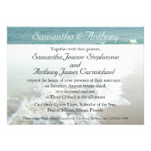 Faire-part de mariage de destination de plage, sur