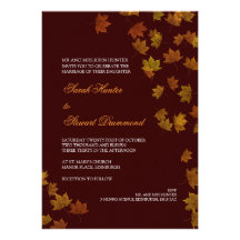 Faire-part de mariage de feuille d'érable d'automn
