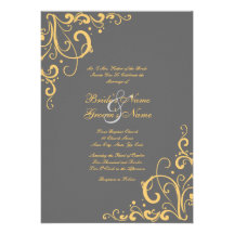 Faire-part de mariage de Flourish de gris et de ja