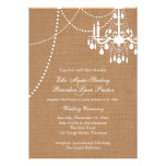 Faire-part de mariage de lustre de toile de jute d invitations