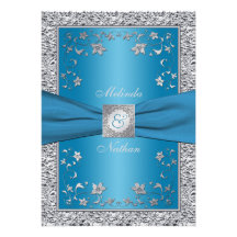 Faire-part de mariage de monogramme d'aluminium bl