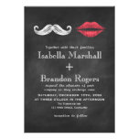 Faire-part de mariage de moustache et de lèvres invitations
