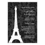 Faire-part de mariage de Paris de damassé (noir) invitations