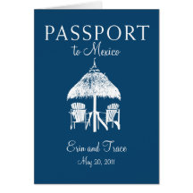 Faire-part de mariage de passeport de Cancun Mexiq Cartes De Vœux