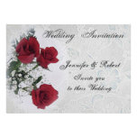 Faire-part de mariage de roses rouges