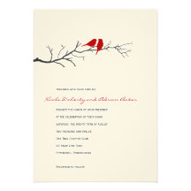 Faire-part de mariage de silhouettes d'oiseaux - r
