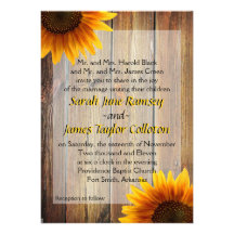 Faire-part de mariage de tournesol