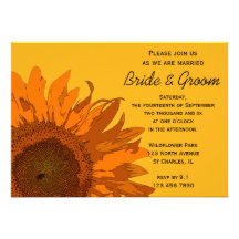 Faire-part de mariage de tournesol