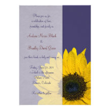 Faire-part de mariage de tournesol de jaune de ble
