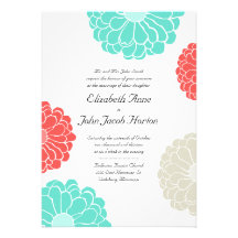 Faire-part de mariage de turquoise et de fleur de 