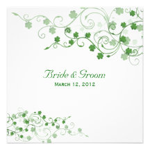 Faire-part de mariage d'Irlandais de trèfle