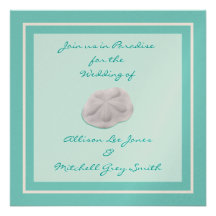 Faire-part de mariage du dollar de sable