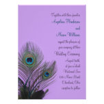 Faire-part de mariage élégant de paon (pourpre) invitations