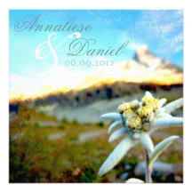 Faire-part de mariage éthéré d'edelweiss